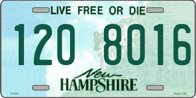 NH license plate 1208016