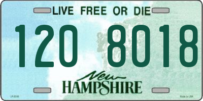 NH license plate 1208018