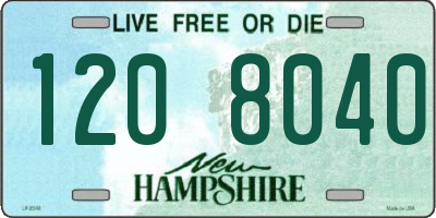 NH license plate 1208040