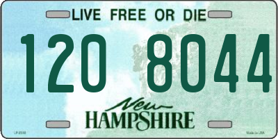 NH license plate 1208044