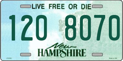 NH license plate 1208070