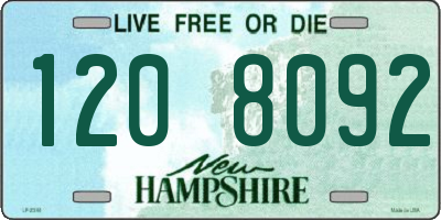 NH license plate 1208092