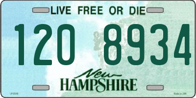 NH license plate 1208934
