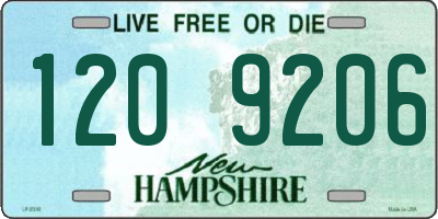 NH license plate 1209206