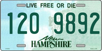 NH license plate 1209892