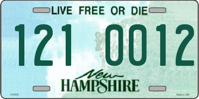 NH license plate 1210012