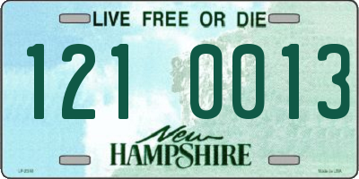 NH license plate 1210013