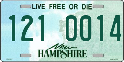 NH license plate 1210014