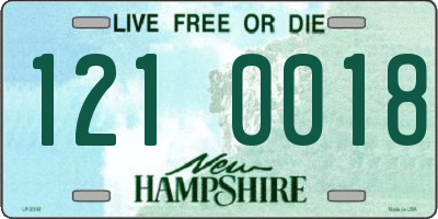 NH license plate 1210018