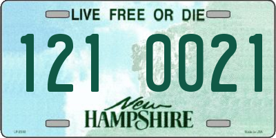 NH license plate 1210021