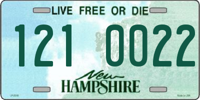 NH license plate 1210022