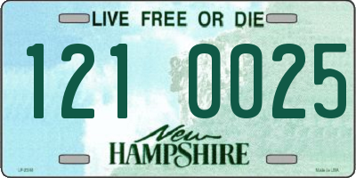 NH license plate 1210025