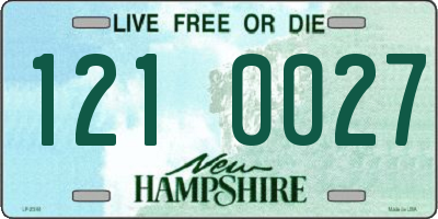 NH license plate 1210027