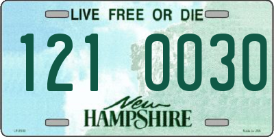NH license plate 1210030