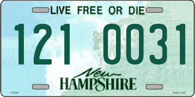 NH license plate 1210031