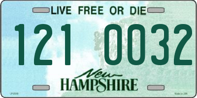 NH license plate 1210032