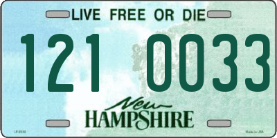 NH license plate 1210033
