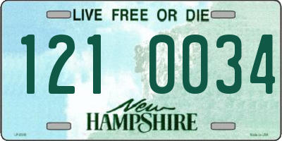 NH license plate 1210034