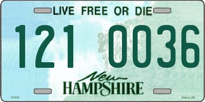 NH license plate 1210036