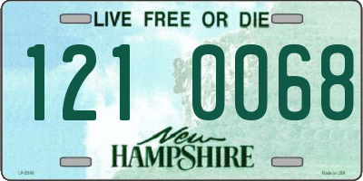 NH license plate 1210068