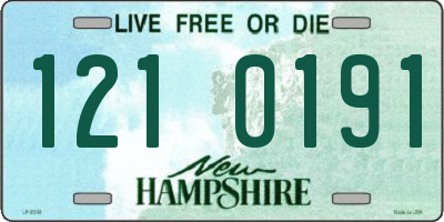 NH license plate 1210191