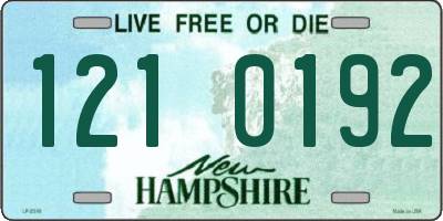 NH license plate 1210192