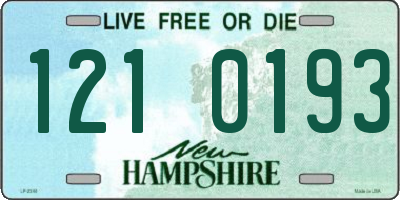 NH license plate 1210193
