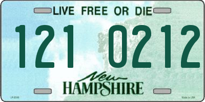 NH license plate 1210212