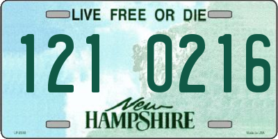 NH license plate 1210216