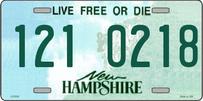 NH license plate 1210218