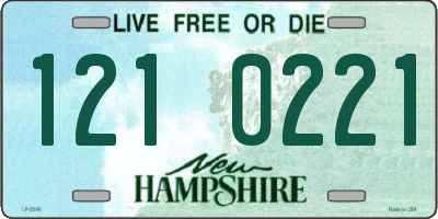 NH license plate 1210221