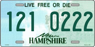 NH license plate 1210222