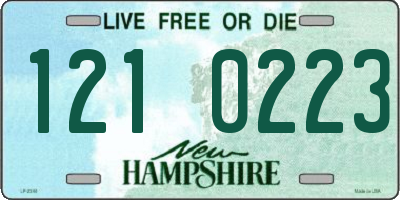 NH license plate 1210223