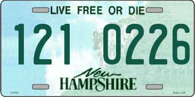NH license plate 1210226