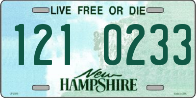NH license plate 1210233