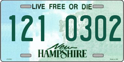NH license plate 1210302