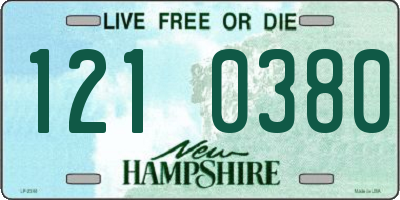 NH license plate 1210380