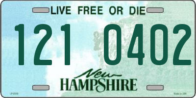 NH license plate 1210402