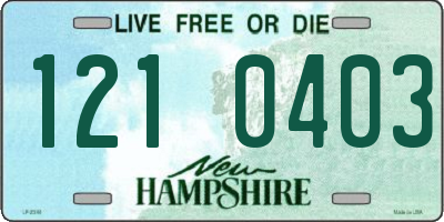 NH license plate 1210403