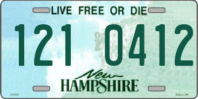 NH license plate 1210412
