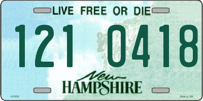NH license plate 1210418