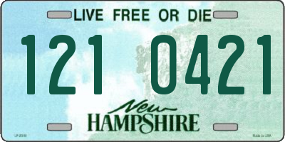 NH license plate 1210421