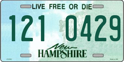 NH license plate 1210429