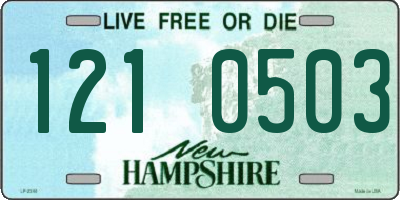 NH license plate 1210503