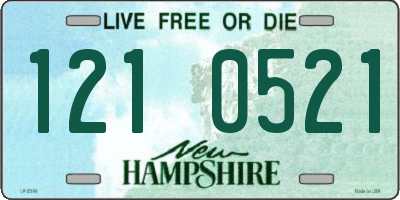 NH license plate 1210521