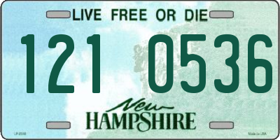 NH license plate 1210536