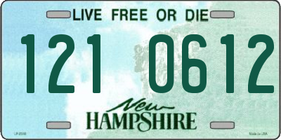 NH license plate 1210612