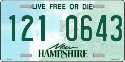 NH license plate 1210643