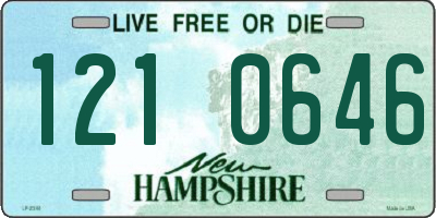 NH license plate 1210646