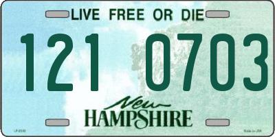 NH license plate 1210703